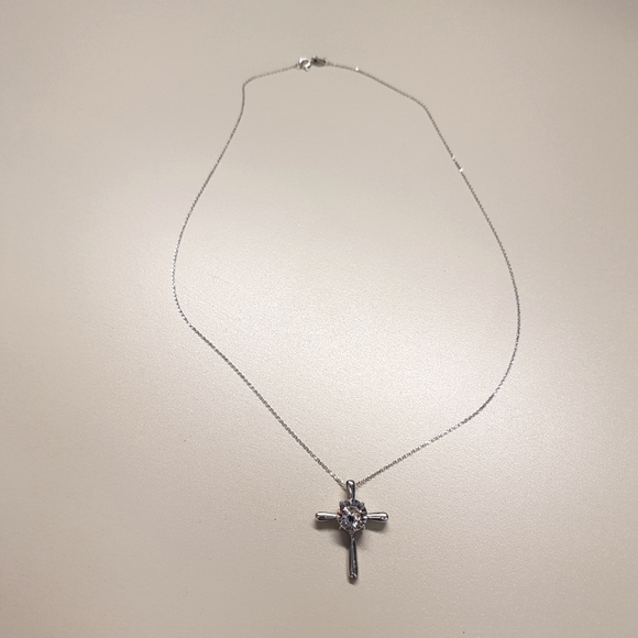 Lesa Michele Cross Pendant with Swarovski Crystal - Picture 6 of 7